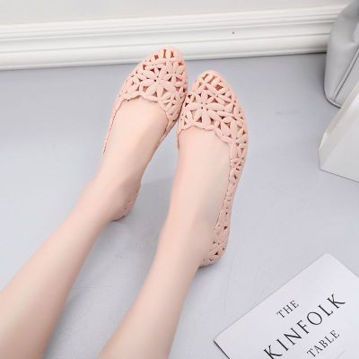 Giày nhựa nữ form chuẩn đi mưa, giày búp bê 2.5cm chống trơn trượt size 36 đến 40 V176