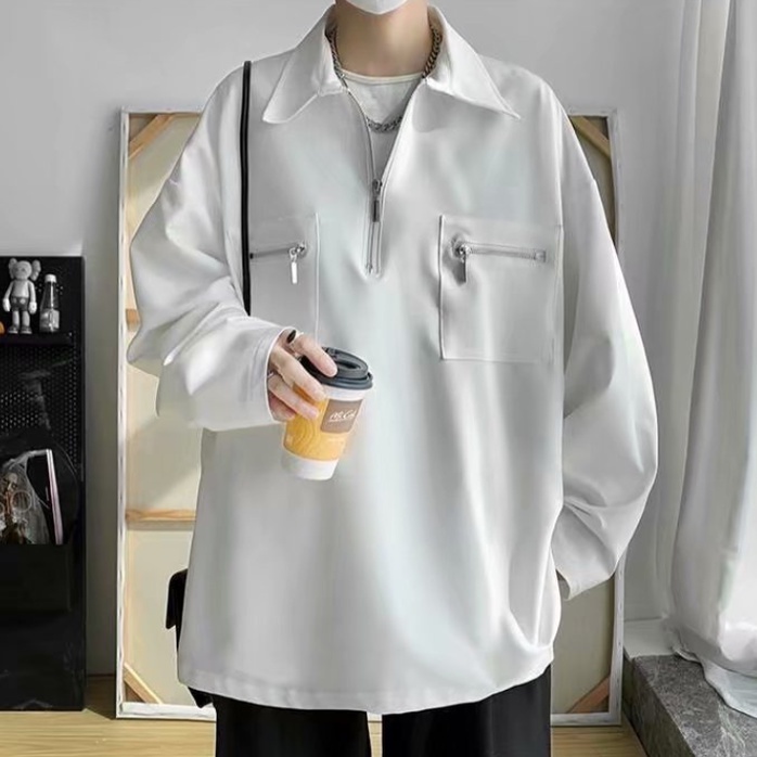 Áo Nỉ Tay Dài Dáng Rộng Phong Cách Hàn Quốc Cho Nam