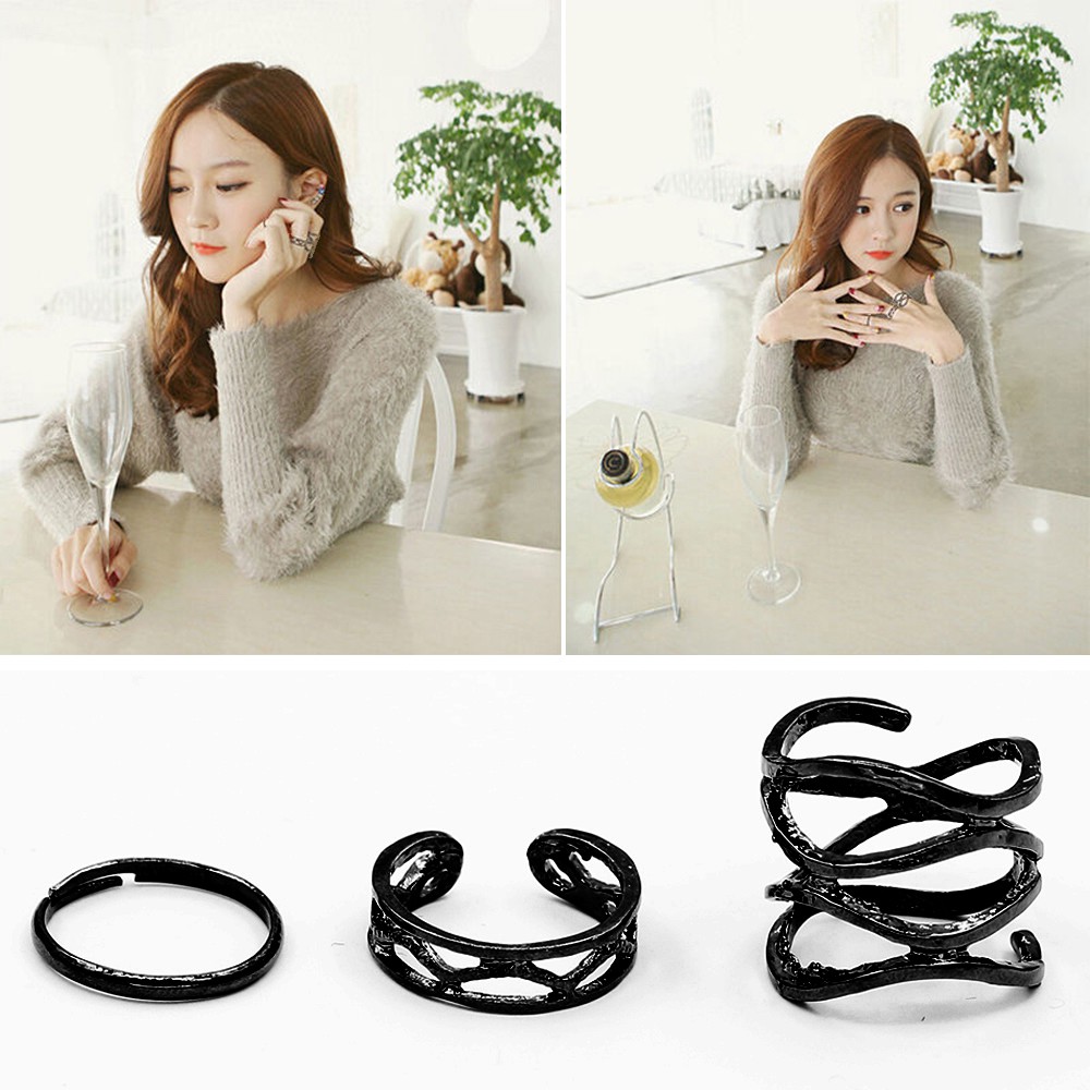 Nhẫn Midi MàU Đen Thanh LịCh