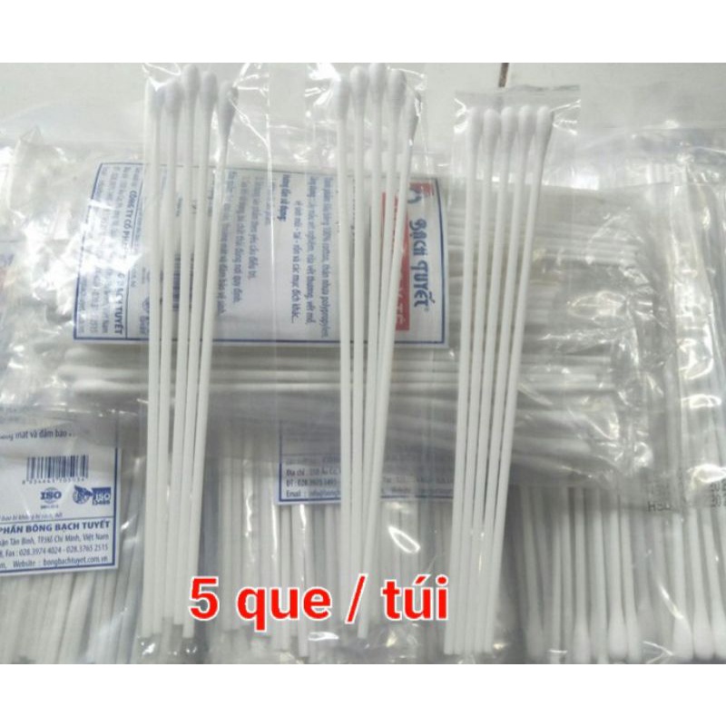 Combo 10 gói tăm bông  y tế Bạch Tuyết  phi  5 mm- gói 100 que.
