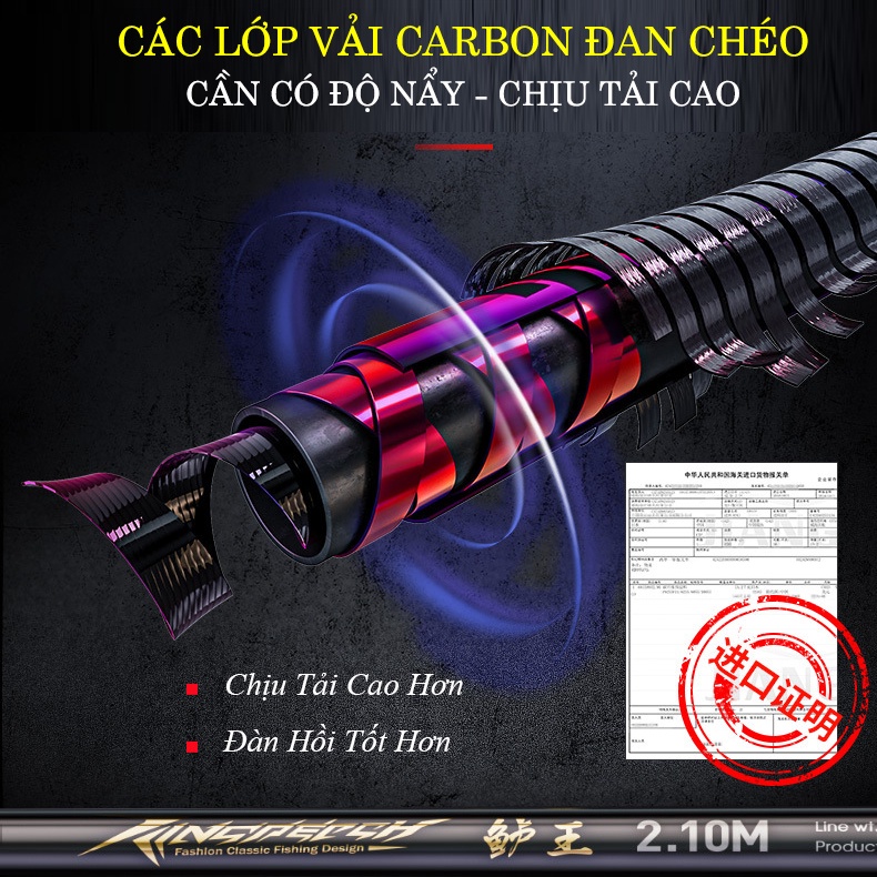 Cần Câu Lure KING PERCH Máy Đứng Máy ngang - Carbon Siêu Nhẹ - Thiết kế Tinh Tế - New 2022 - SK01