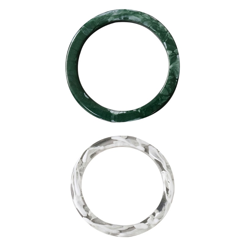 Set 2 Tay Cầm Bằng Resin Màu Trắng / Xanh Lá Thay Thế DIY Cho Túi Xách Nữ