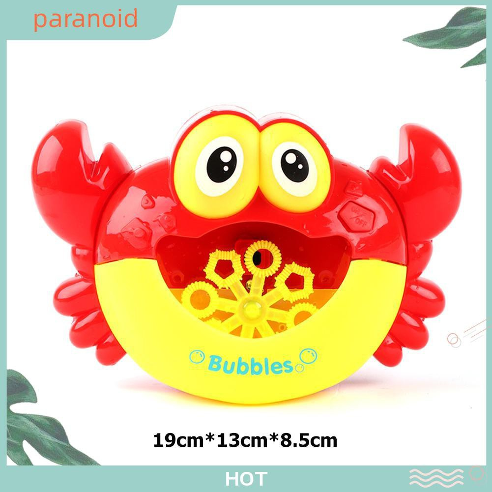 Paranoid Electric Crab Bubble Machine Bathtub Bubble Maker Light Music Baby Bath Đồ chơi