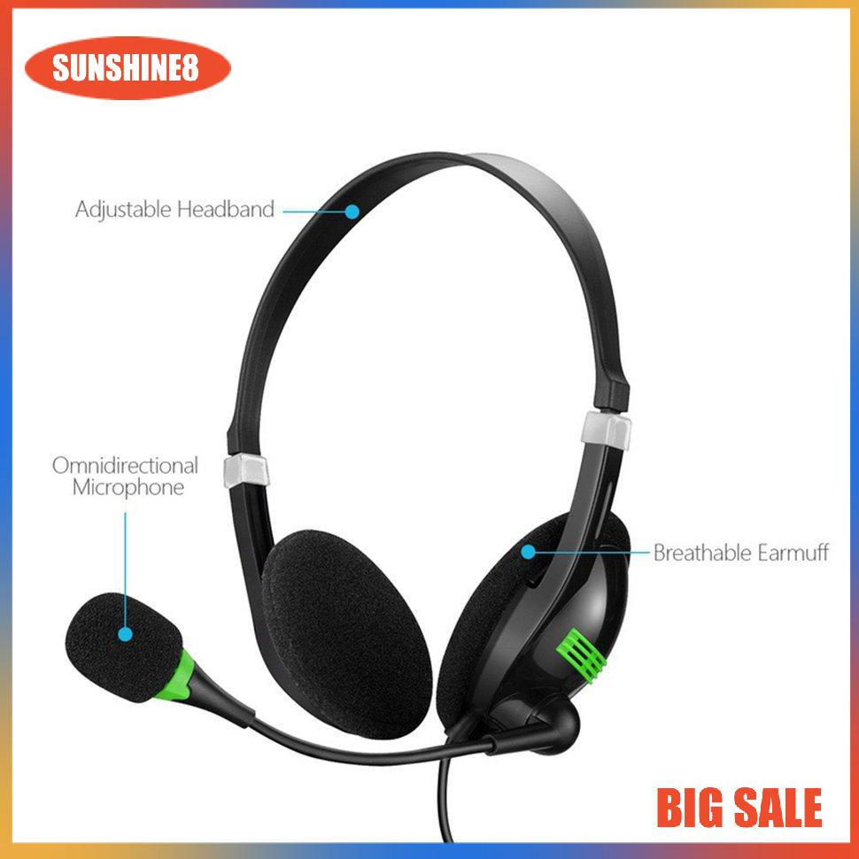 【SUN】3.5MM Audio Headset Lightweight Gaming Laptop PC Earplugs Wired Headset