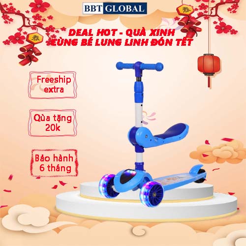 Xe trượt Scooter BBT Global 2 trong 1 có đèn và nhạc SK1306N