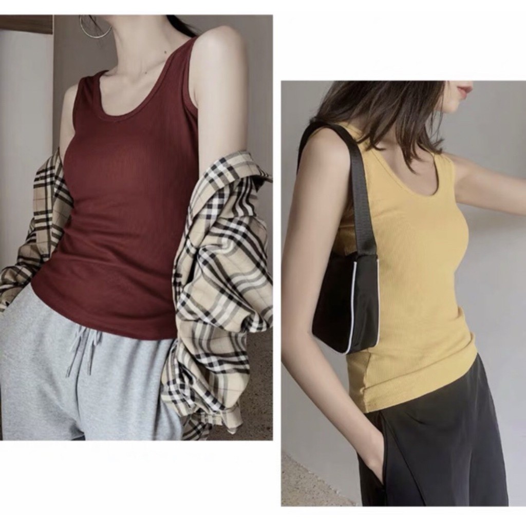 Áo sát nách nữ cotton big size co dãn thoải mái từ 45 đến dưới 68kg