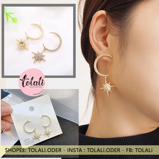 [ảnh thật-CÓ VIDEO] Khuyên tai, bông tai bạc ý s925 30% hàn quốc trăng sao TO ĐỘC ĐẸP - KT241