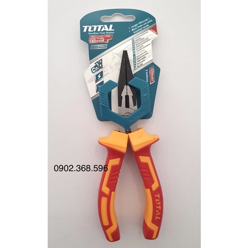 Kìm mũi nhọn mỏ dài 6inch cách điện (Công Nghiệp) TOTAL THTIP2361