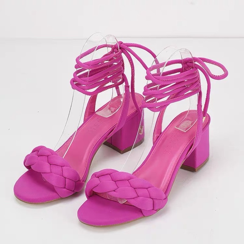 Order 🌸 Giày gót nhọn đính đá quai hậu 8cm