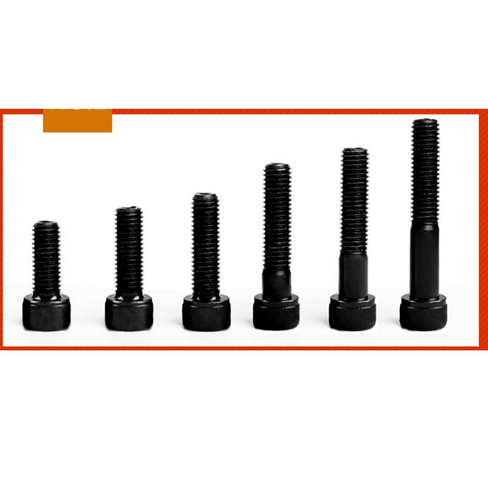 Set 50 cái vít trí đen đầu bằng cấp bền 12.9 M4x4, M4x5, M4x6, M4x8,M4x10