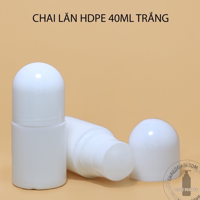 VỎ CHAI LĂN KHỬ MÙI - VỎ CHAI LĂN HDPE 40ML TRẮNG NHỰA