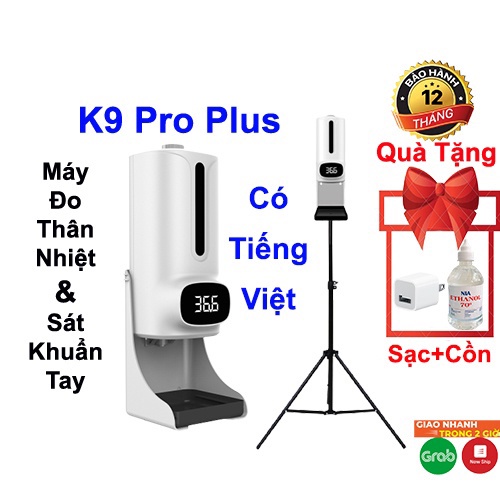 MÁY ĐO THÂN NHIỆT k9 pro KIÊM XỊT SÁT KHUẨN TAY TỰ ĐỘNG | MÁY KHỬ KHUẨN XỊT RỬA TAY KHỬ TRÙNG BẢO VỆ SỨC Khỏe