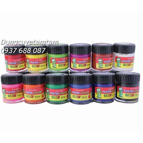 [ TÂM TÂM ]-Màu Poster DOOLY 30ML Bộ 12 màu/ Bộ màu Poster DOOLY 30ML -