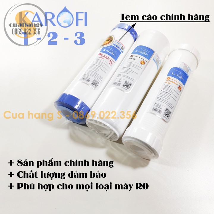 Lõi lọc nước RO Karofi 1 2 3 chính hãng