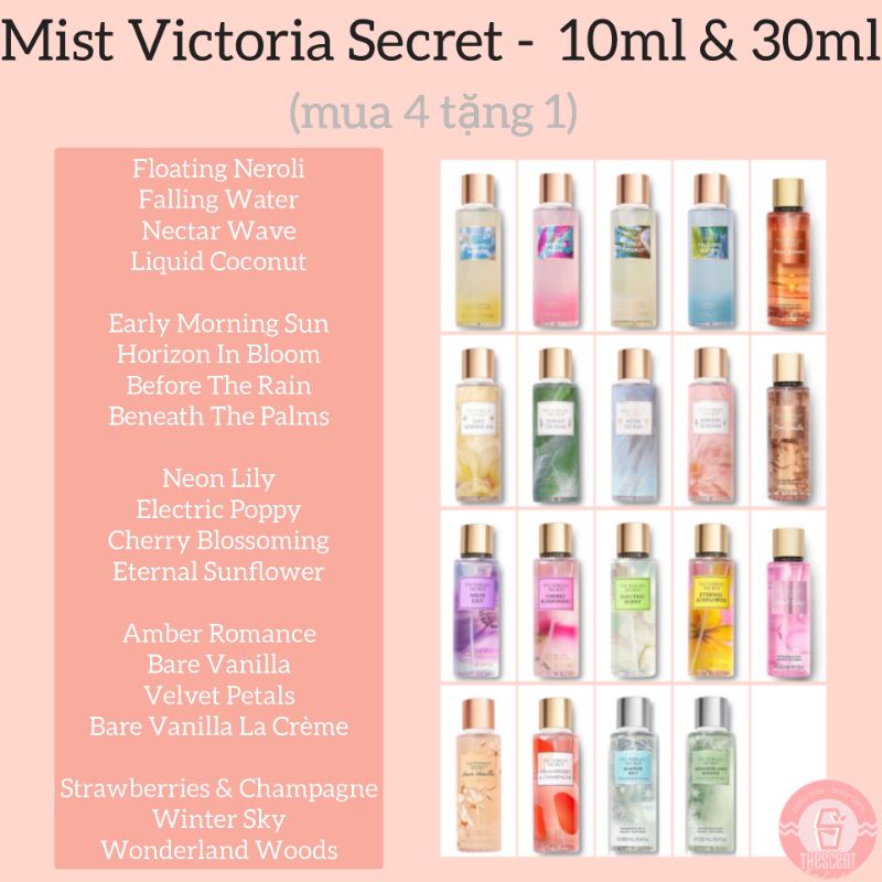 Xịt thơm body Victoria Secret (10ml / 30ml)