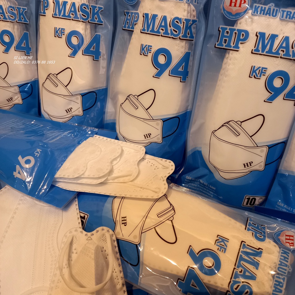 Khẩu trang KF94 cao cấp kháng khuẩn 4 lớp đóng gói 1 hộp/5 bịch số lượng 50 cái