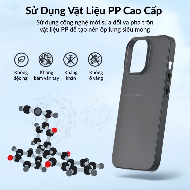 Ốp Siêu Mỏng Cao Cấp Chất Liệu PP Lưng Mờ Nhám Chống Vân Tay Cho Điện Thoại IP11/12/13/14 Switcheasy Slim Njoyshop