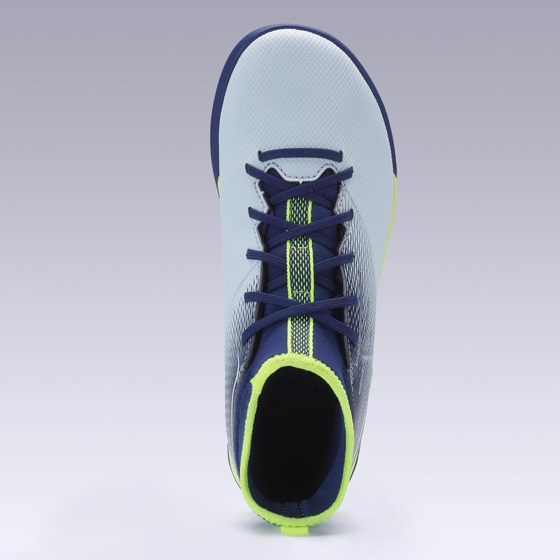 Giày đá bóng sân cỏ nhân tạo cổ cao Decathlon KIPSTA agility 500 cho Trẻ em - Xám/Vàng
