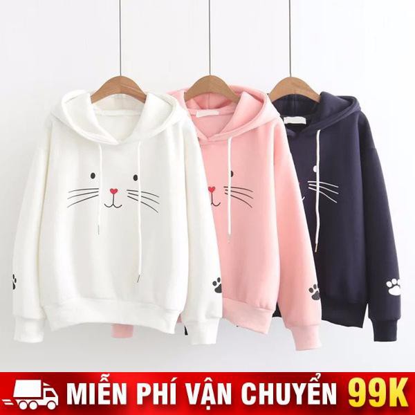 Áo Khoác Nỉ Hoodie Thời Trang Nữ Mặt Mèo P856 Quảng Châu | BigBuy360 - bigbuy360.vn