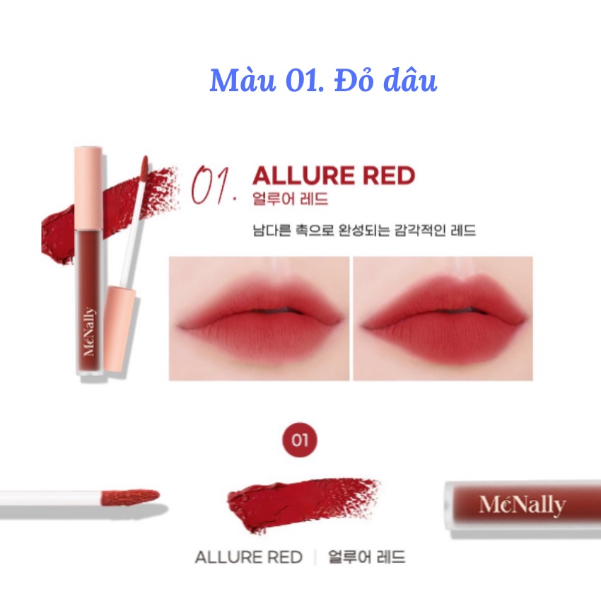Son Kem Lì Mcnally Màu Chuẩn Mềm Mịn Môi Hương Trái Cây Không Khô Môi Che Khuyết Điểm Velvet Lip Tint- KOBE YOUNG