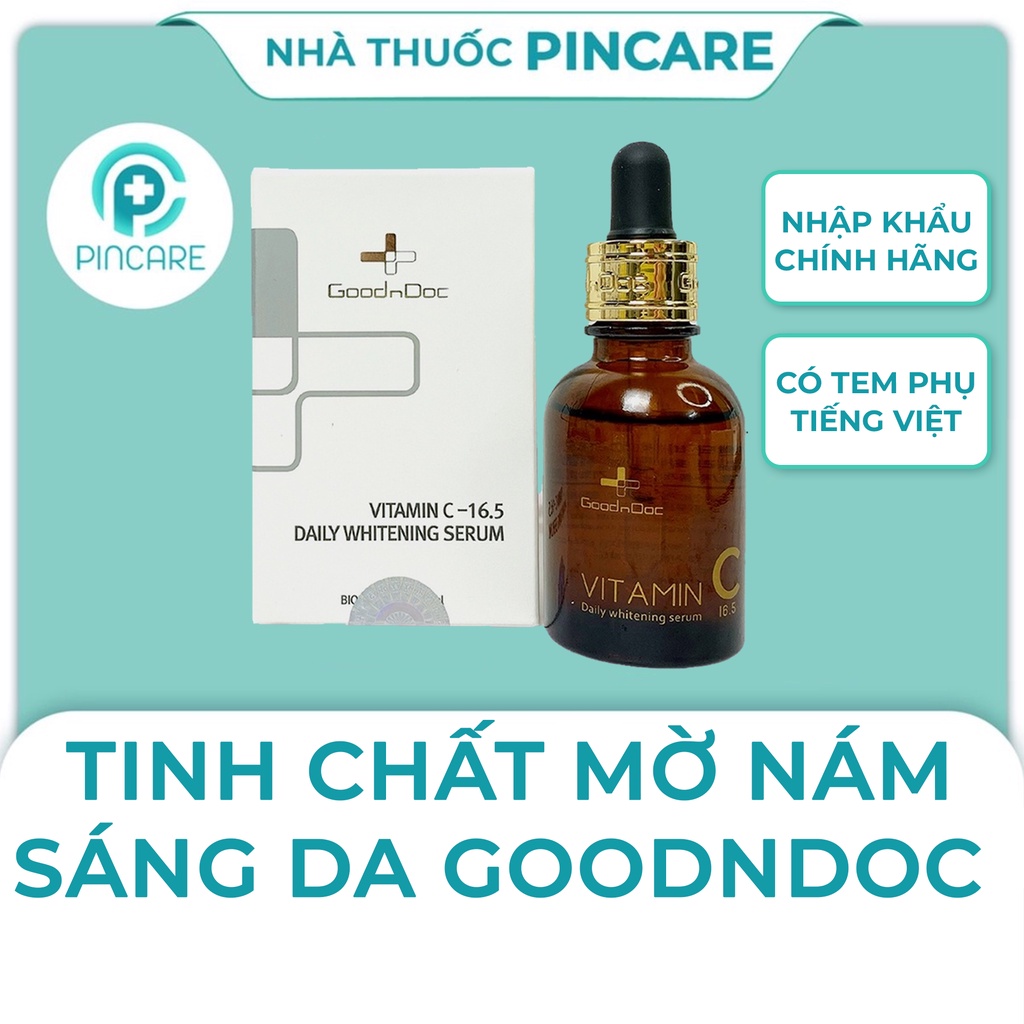 Serum dưỡng da GoodnDoc Vitamin C 16.5 mờ thâm nám trắng da - Hàng chính hãng - Nhà thuốc PinCare