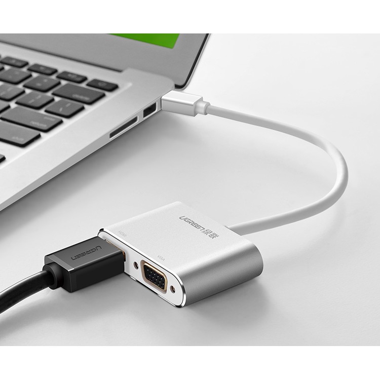 Bộ chuyển đổi Mini Displayport sang HDMI và VGA UGreen 20421 (Cáp Mini DisplayPort To HDMI + VGA) - Hàng Chính Hãng