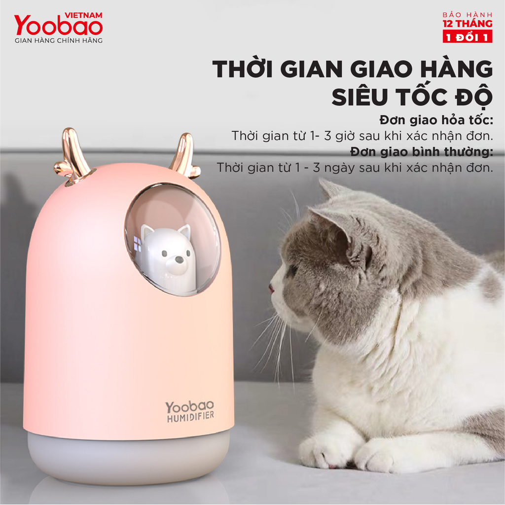 [CHÍNH HÃNG-BH 12 THÁNG] Máy phun sương tạo độ ẩm YOOBAO M106 giúp tạo độ ẩm bảo vệ chống khô da Dung tích 300ml