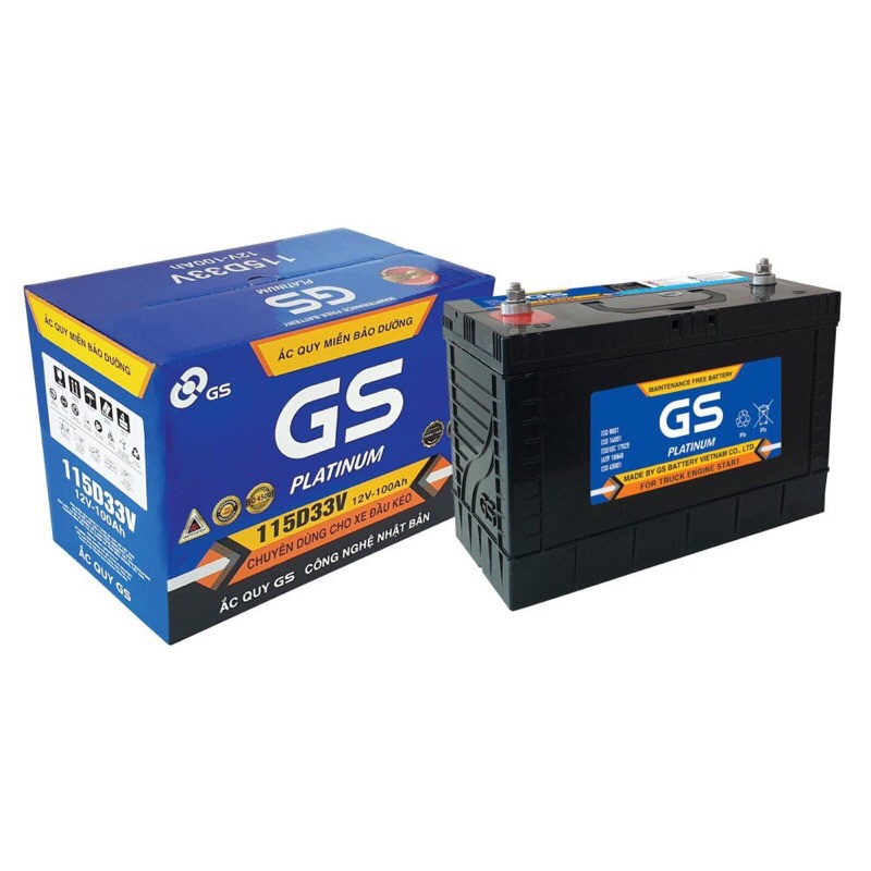 Ắc quy GS (12V-100ah) 115D33V MF cọc vít