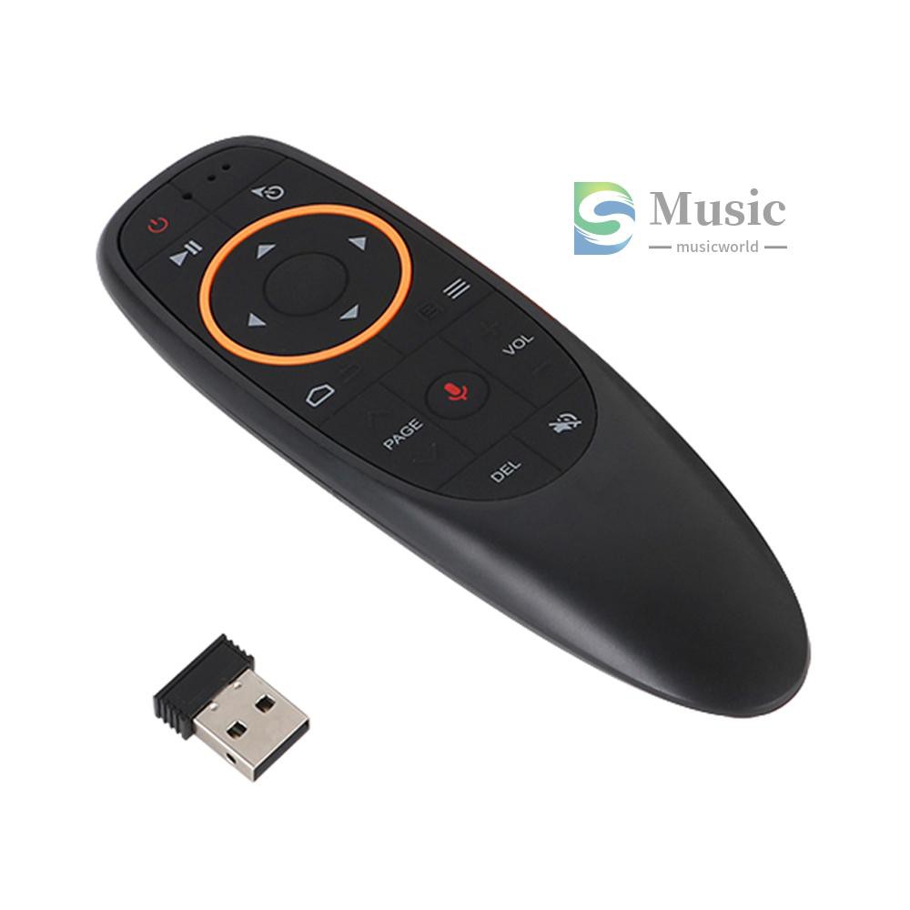 〖MUSIC〗G10 2.4GHz Wireless Remote Control with USB Receiver Voice Control for Android TV Box PC Laptop Notebook Smart TV Black