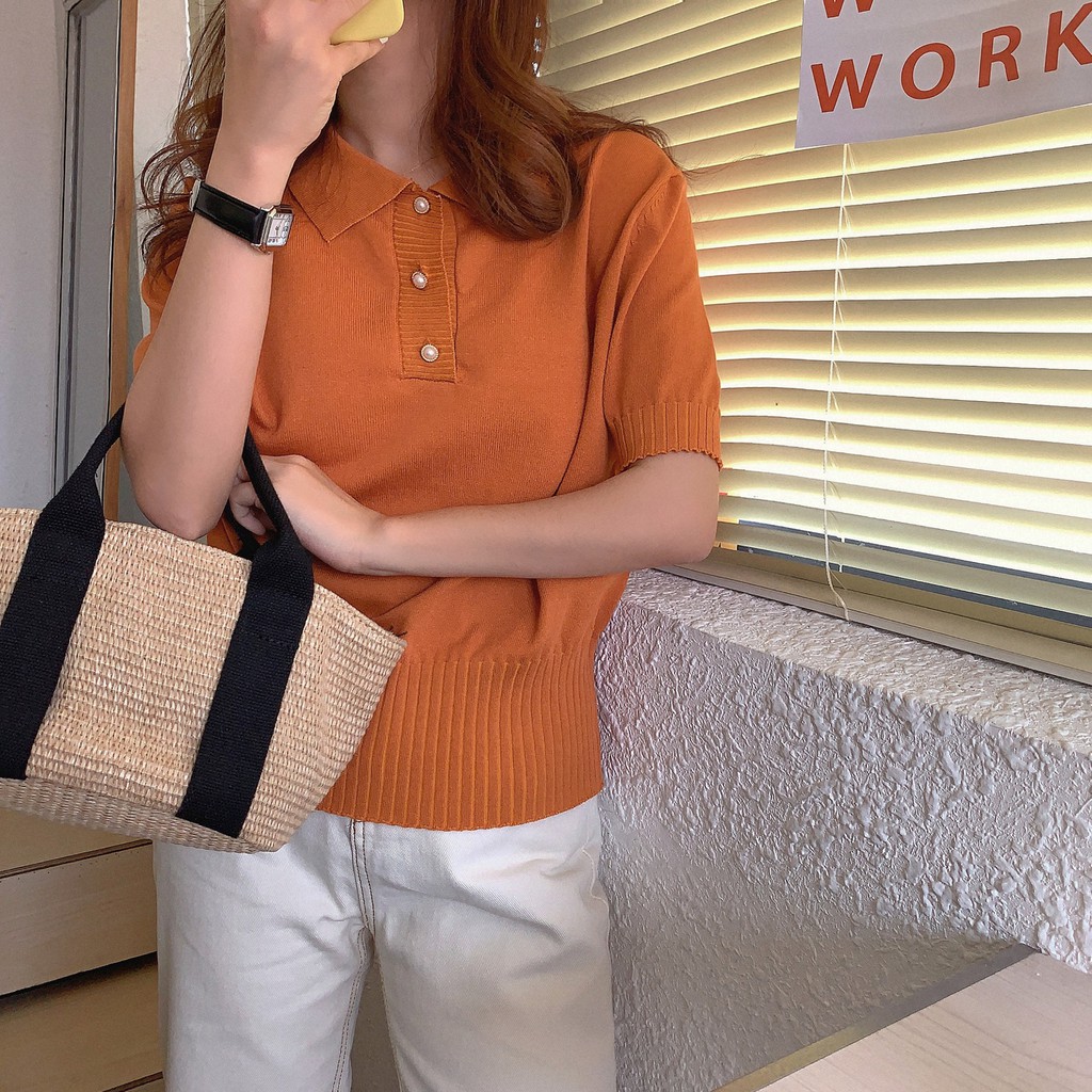 Xiaozhainv Áo Thun Polo Ngắn Tay Kiểu Dáng Hàn Quốc | BigBuy360 - bigbuy360.vn