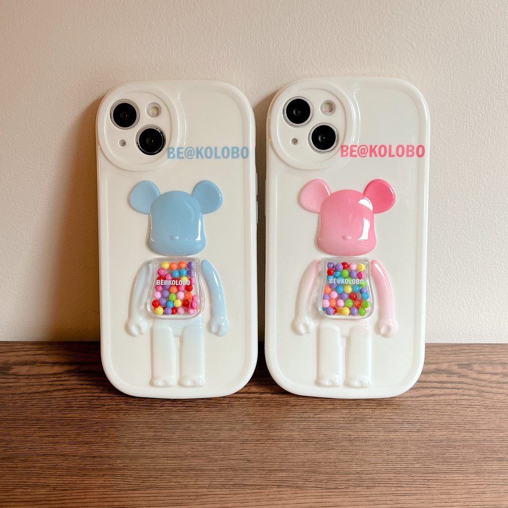 Ốp Lưng TPU Silicone ChốNg SốC Trong SuốT HìNh Con GấU 3D Cho Iphone 11 12 13 Xr X Xs Pro Max