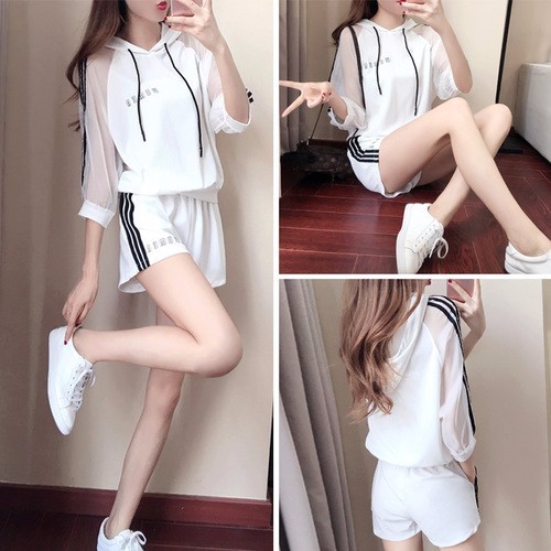 Fashion Short-sleeve Striped Sports Women's Shirt