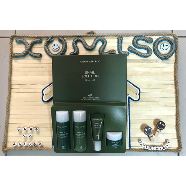 Kit dưỡng Ốc Sên Nature Republic Snail Solution