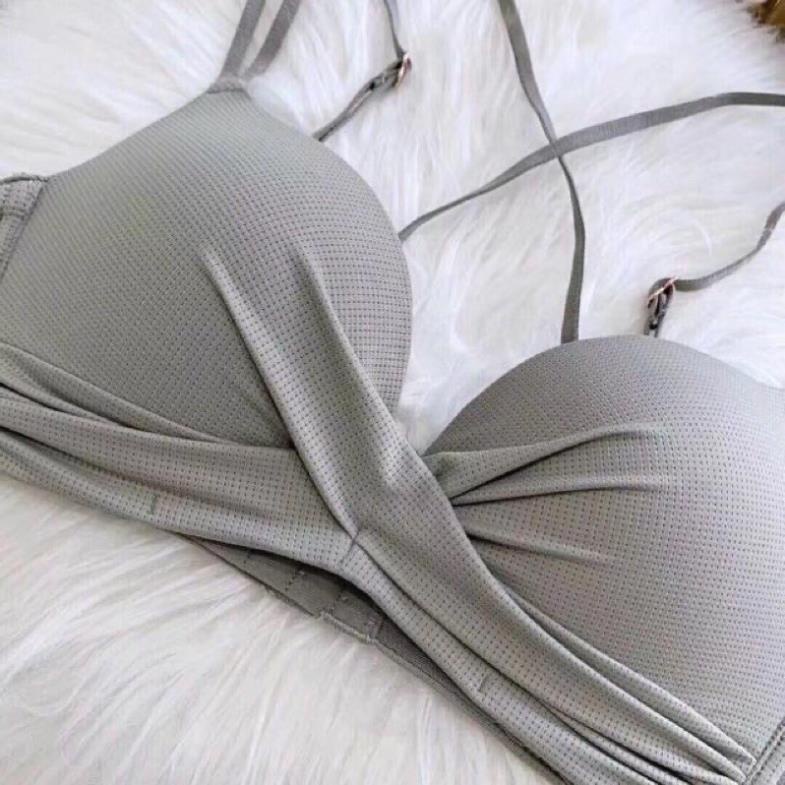 Áo Lót Thông Hơi Không Gọng Chéo Ngực Dây Tạo kiểu Xuất Hàn - LADY