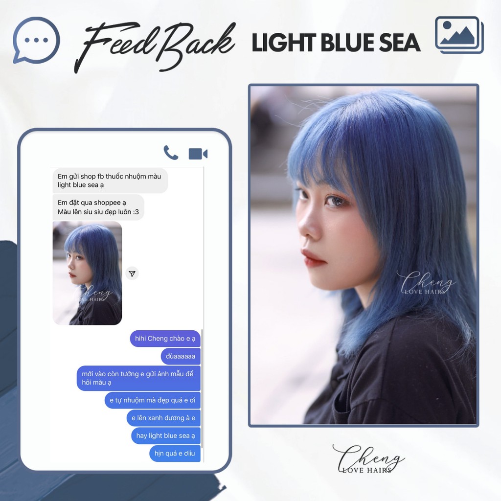 Thuốc nhuộm tóc XANH KHÓI - LIGHT BLUE SEA