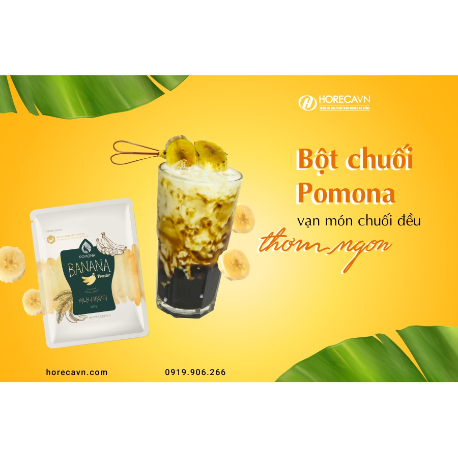 Bột Chuối Pomona 800gr - Mang Hương Vị Chuối Chín Tự Nhiên, Pha Chế Cà Phê, Đá Xay, Milkfoam