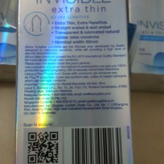 Bao Cao Su ÔM SÁT SIÊU MỎNG Durex Invisible - 12 cái