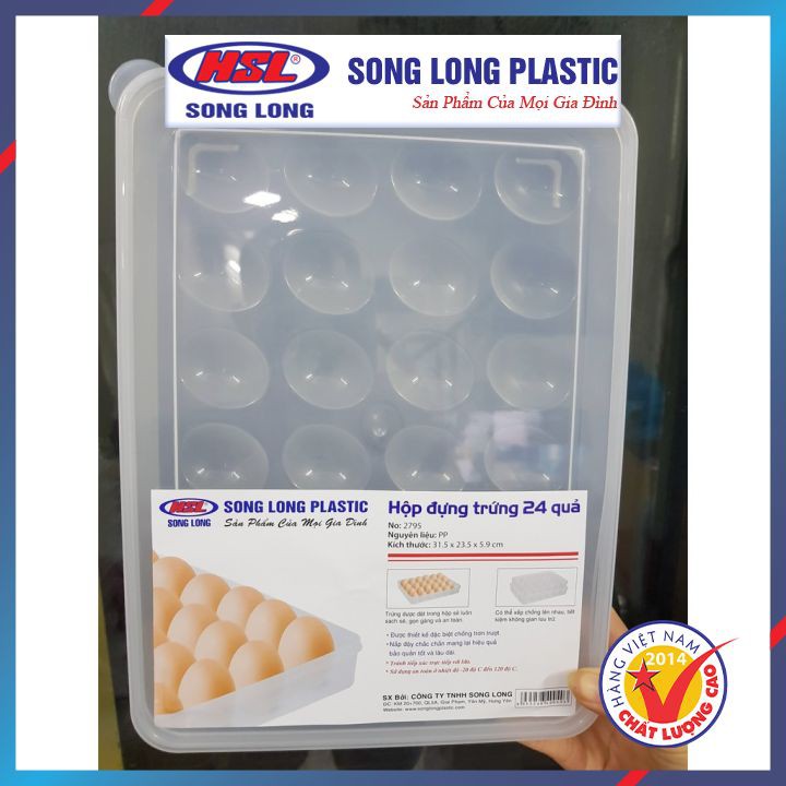   Hộp, Khay Đựng Trứng gà, trứng vịt 24 quả Song Long 2795