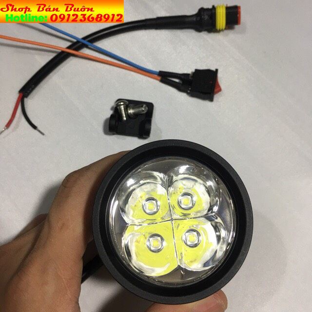 COMBO Đèn trợ sáng gắn chân Gương L4X full phụ kiện