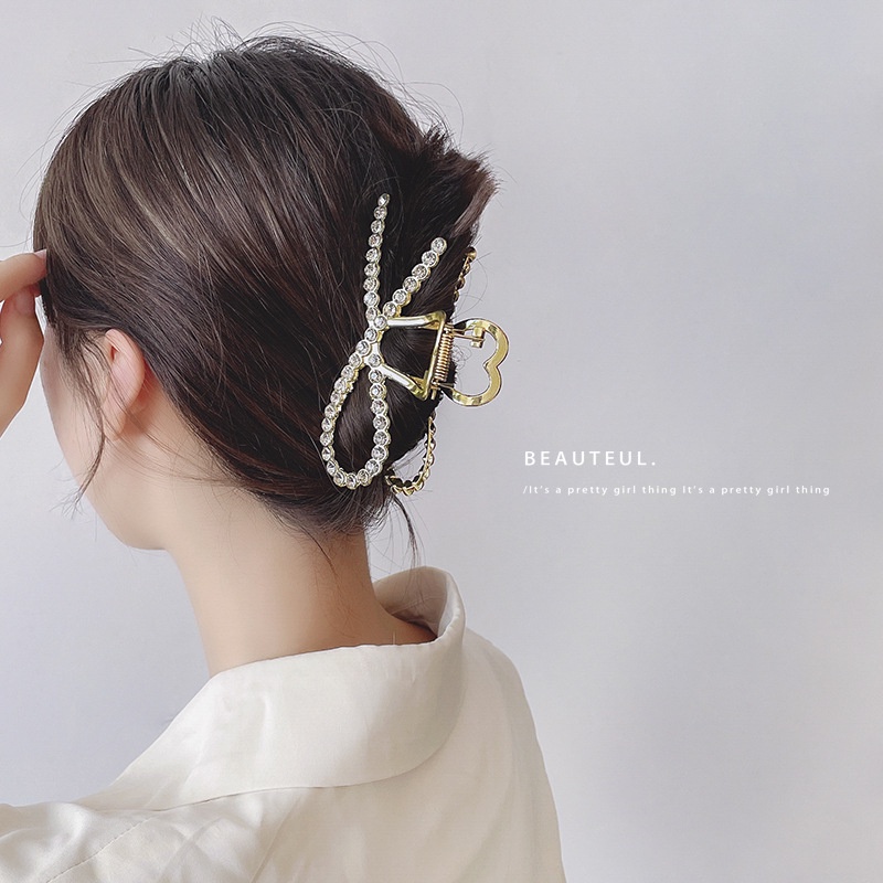 Kẹp Tóc Cá Mập Cỡ Lớn Bằng Kim Loại Thiết Kế Mới Dành Cho Nữ