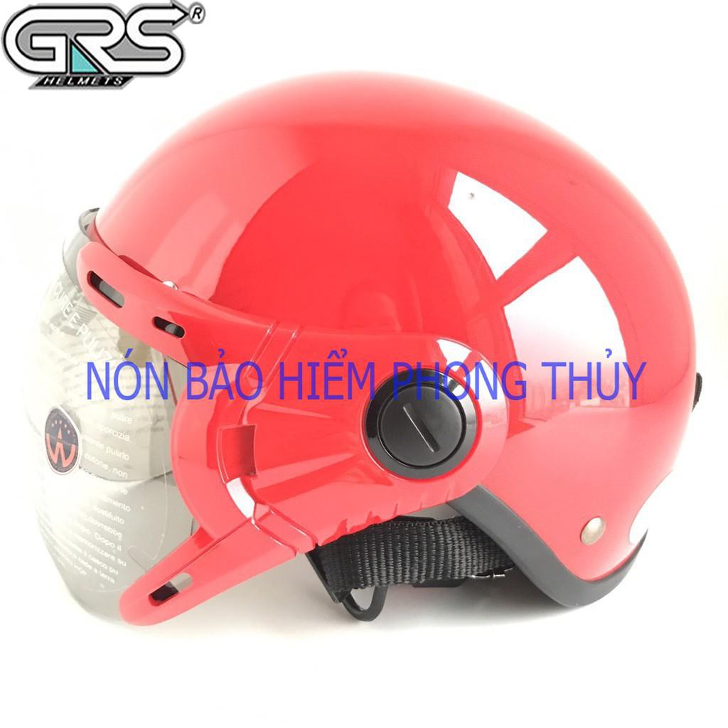 Mũ bảo hiểm nửa đầu kính trà chống lóa cao cấp -  GRS A33K (có thể chọn mầu) - Vòng đầu 56-58cm - Bảo hành 12 tháng