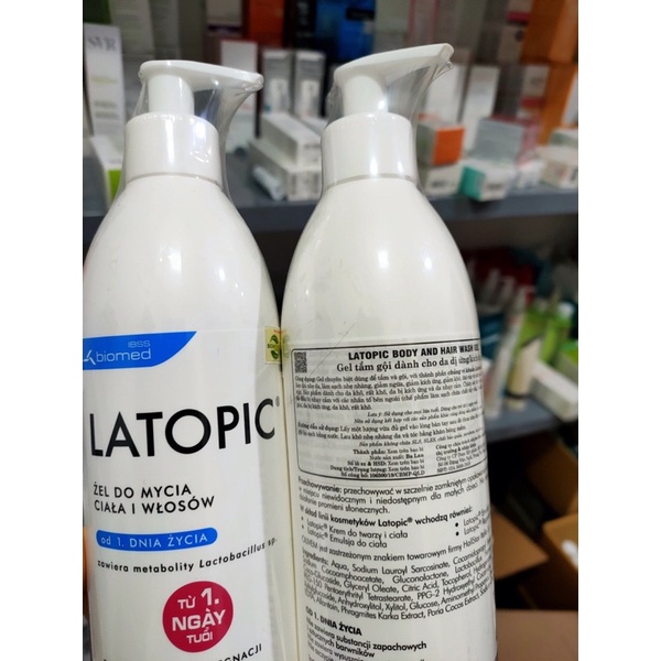 LATOPIC BODY AND HAIR WASH GEL 400ml tắm gội dành cho da kích ứng dị ứng
