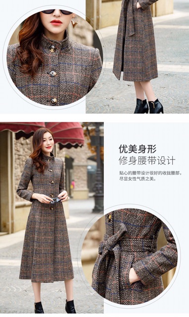 Áo choàng dạ sọc caro hàng nhập khẩu QCCC