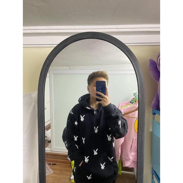 Áo Hoodie nỉ bông thỏ in kín MOSSSHOPUNISEX
