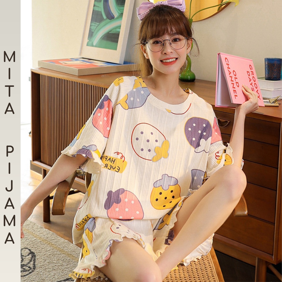 Đồ bộ pijama nữ cao cấp tay ngắn mặc nhà cotton siêu cute dễ thương – CTN1