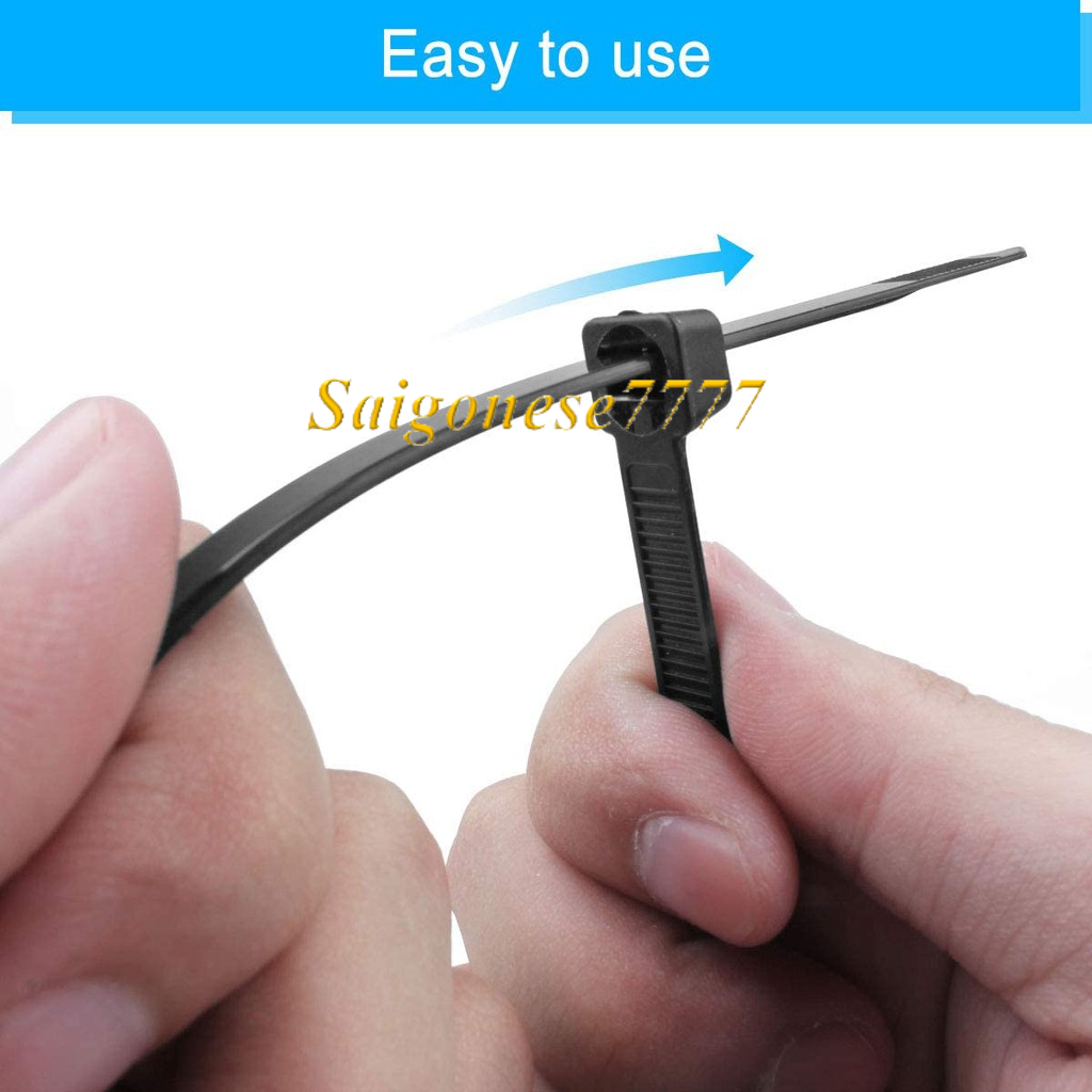 80 Dây Nhựa Rút Plastic Cable Tie Siêu Chắc Chắn 20-30CM Màu Đen/Trắng