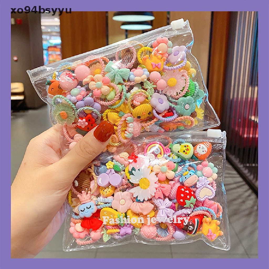 Set 10 Dây Cột Tóc Đuôi Ngựa Co Giãn Đính Hoa Hoạt Hình Dễ Thương Cho Bé Gái xo94bsyyu