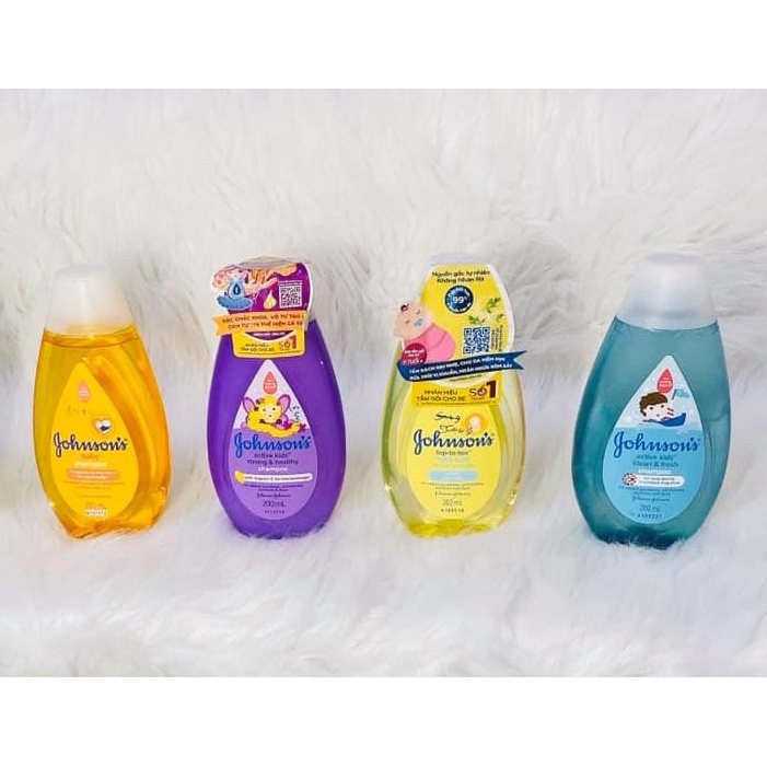 Dầu gội Johnsons Baby 200ml óng mượt bé gái, thơm mát năng động bé trai mới