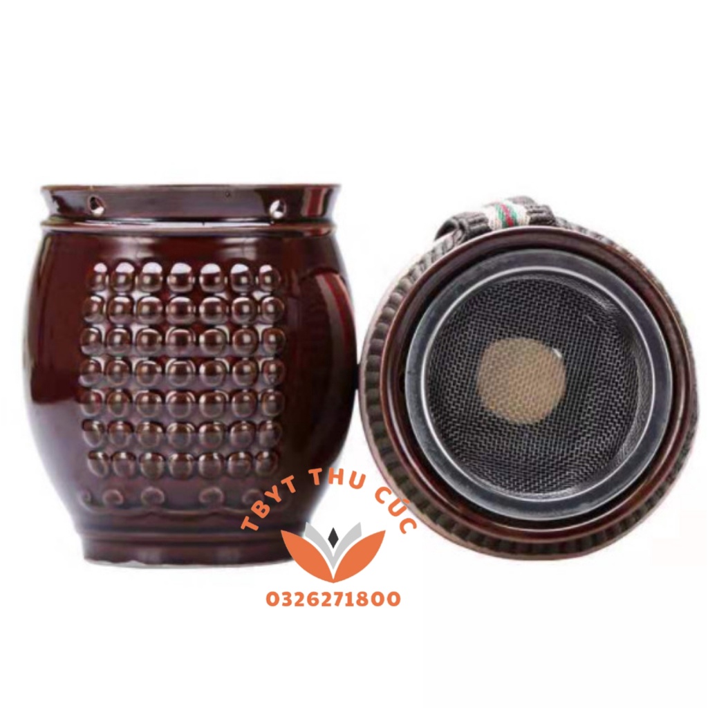 Cốc xông ngải cứu-Cốc phù dương-TẶNG BAO THỔ CẨM CHỐNG NÓNG