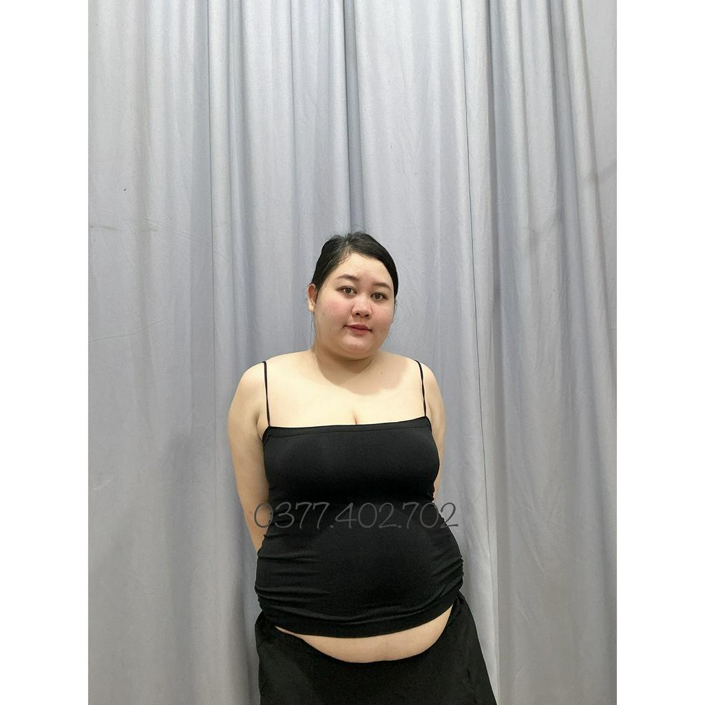 Áo hai dây sợi bún bigsize có mút ngực cotton co dãn , 2 dây plussize 100kg MS0921